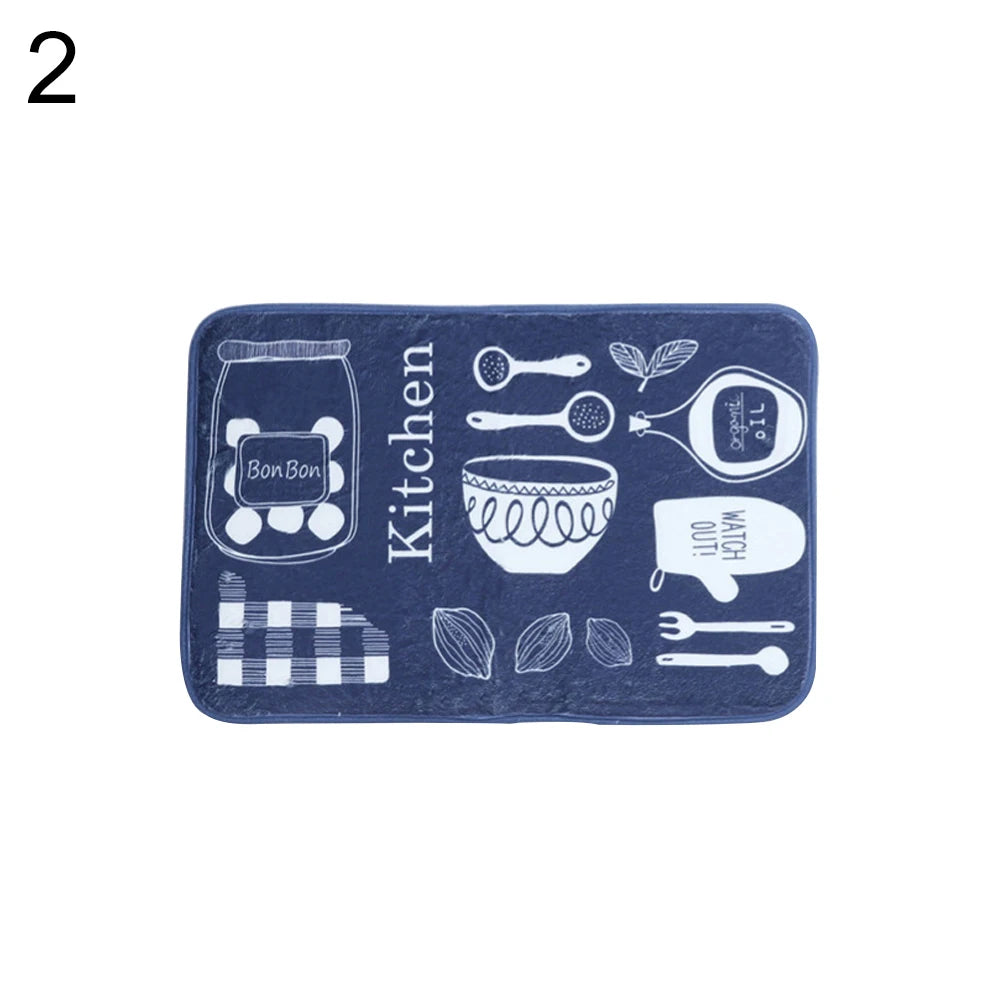 Lovely Cat Tableware Letters Anti-Slip Bathroom Mat Doormats Rug Carpet Mat Home Floor Decor Washable Bathroom Toilet Rugs