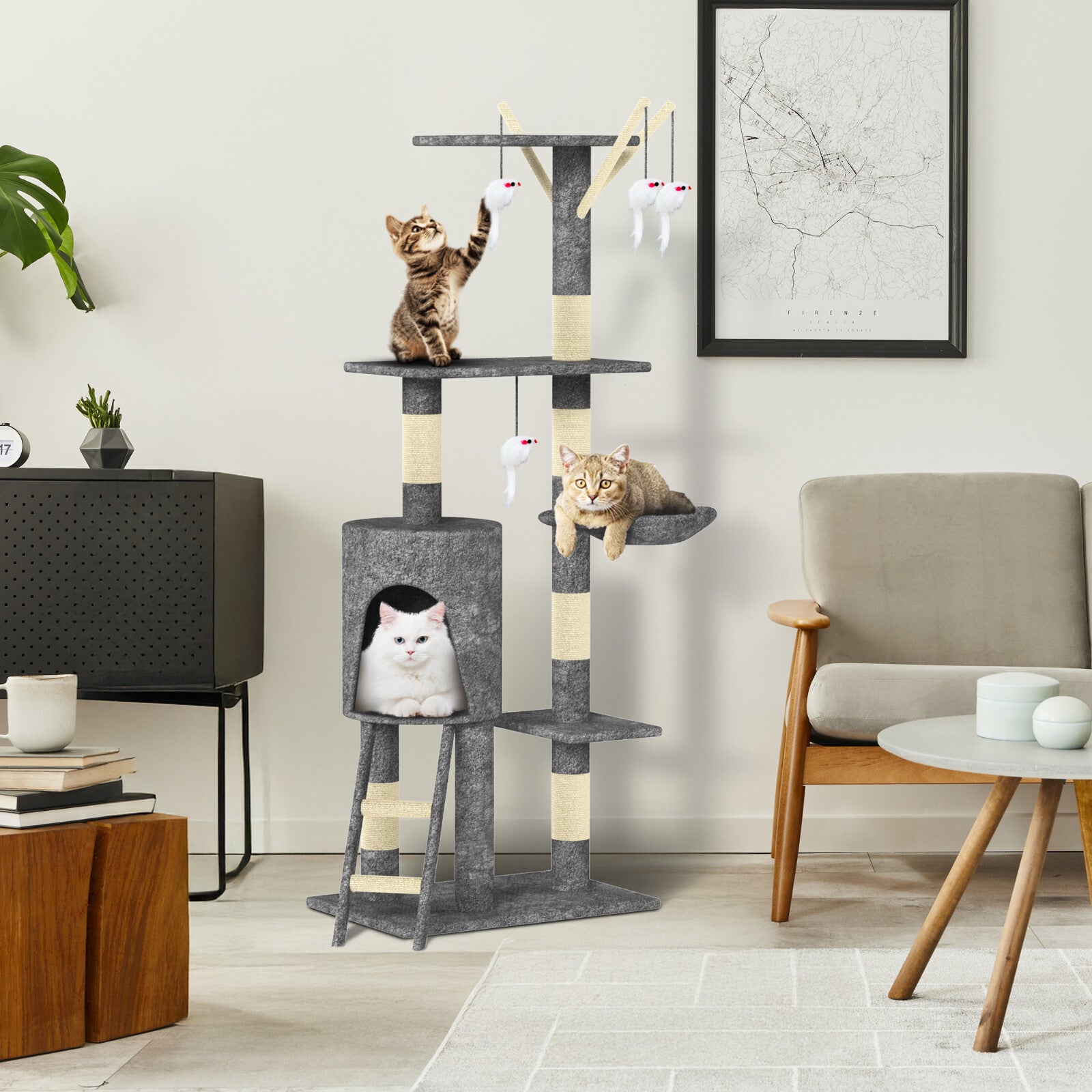 CAT TREE CLIMBING TOWER ACTIVITY CENTRE KITTEN TALL SCRATCHING POST CONDO LARGE