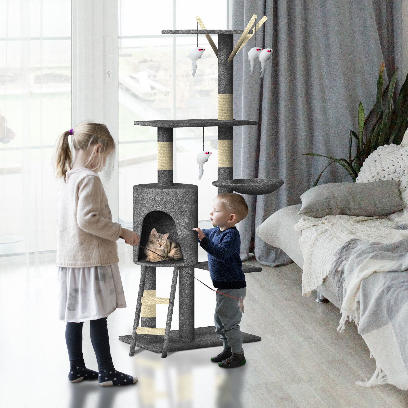 CAT TREE CLIMBING TOWER ACTIVITY CENTRE KITTEN TALL SCRATCHING POST CONDO LARGE
