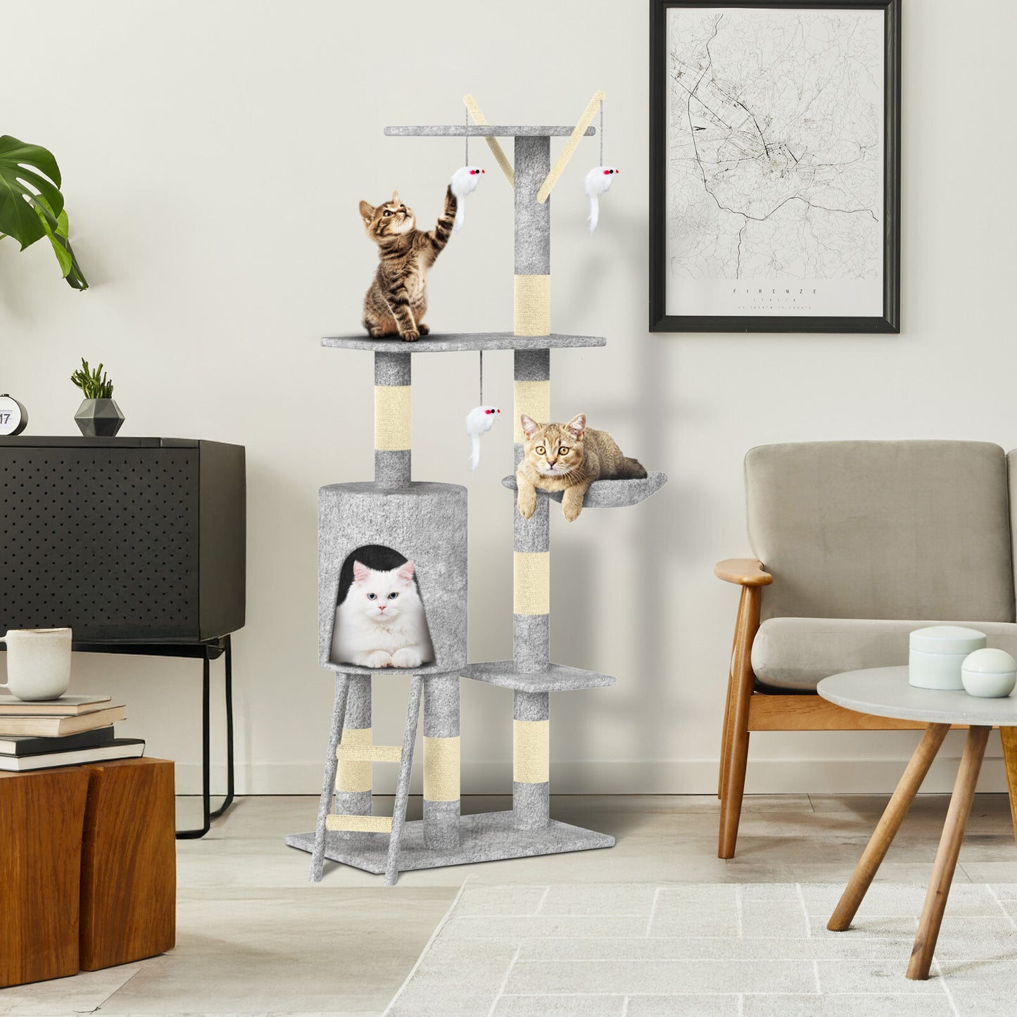 CAT TREE CLIMBING TOWER ACTIVITY CENTRE KITTEN TALL SCRATCHING POST CONDO LARGE