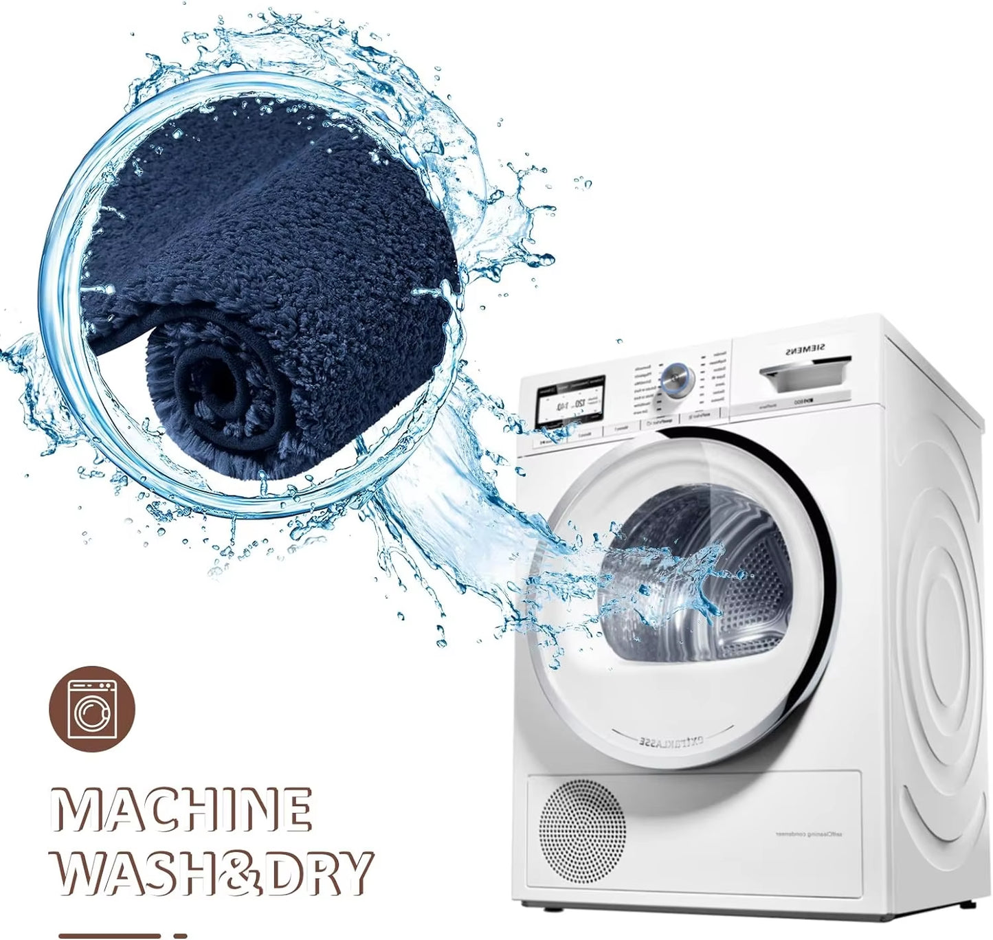 Water Absorbtion anti Slip Bathroom Mat Thickened Bathroom Carpet Long Hair Carpet Machine Washable Durable Toilet Mat