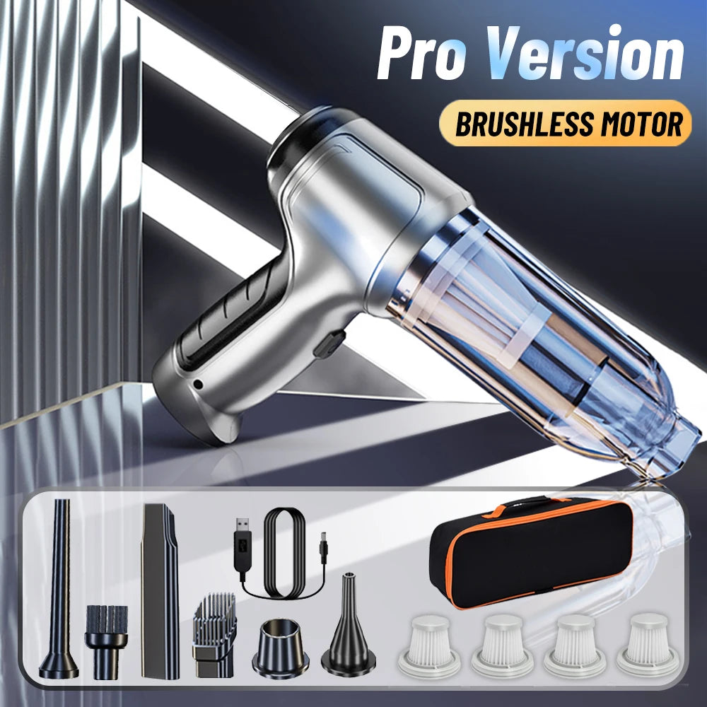 Portable Wireless Car Vacuum Cleaner with 95000PA Strong Suction - Powerful handheld for Automotive and Home Use