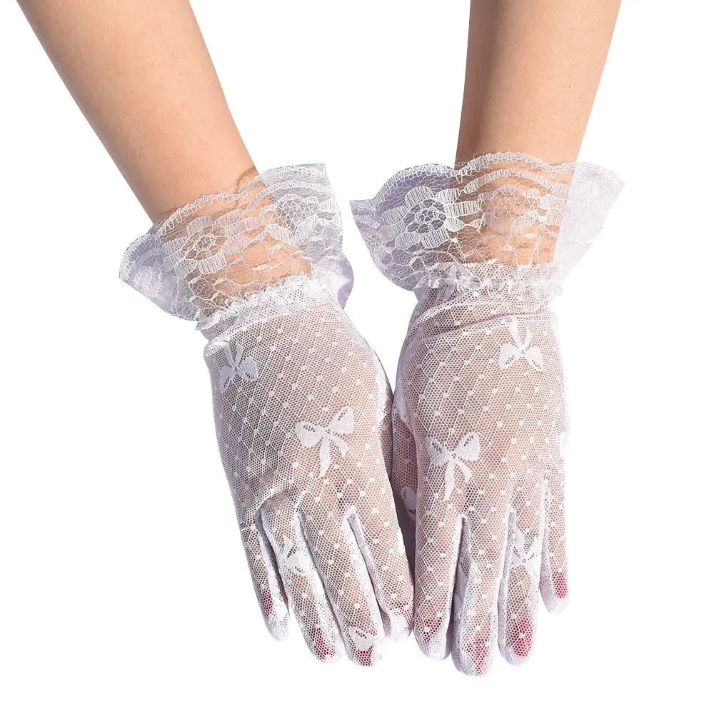 1Pair Women Sexy Lace Long Glove Fingerless Fishnet Mesh Punk Disco Mittens Clubwear Dance Cosplay Party Costumes Glove