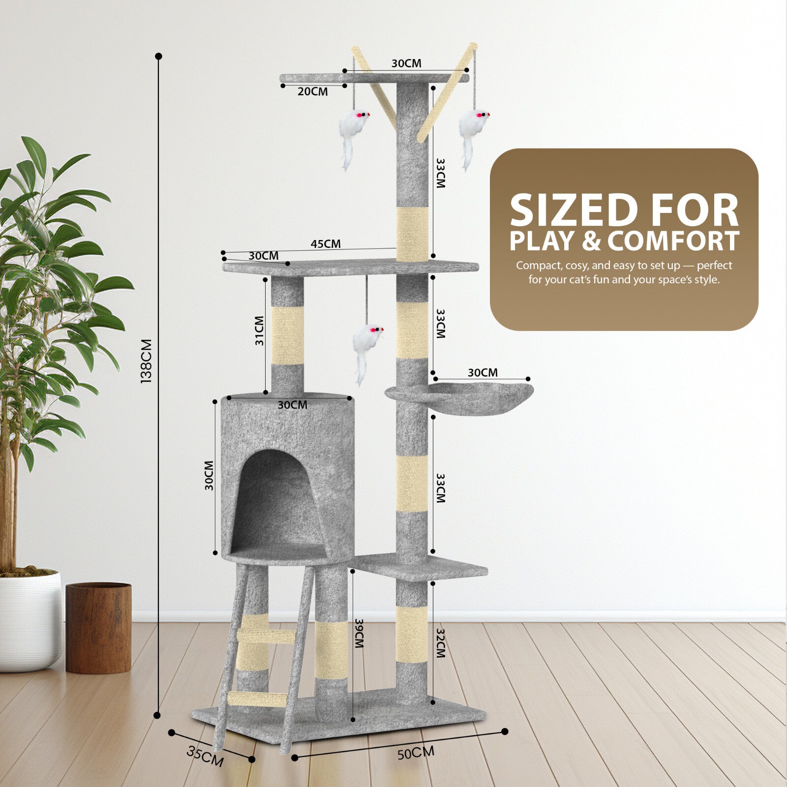 CAT TREE CLIMBING TOWER ACTIVITY CENTRE KITTEN TALL SCRATCHING POST CONDO LARGE