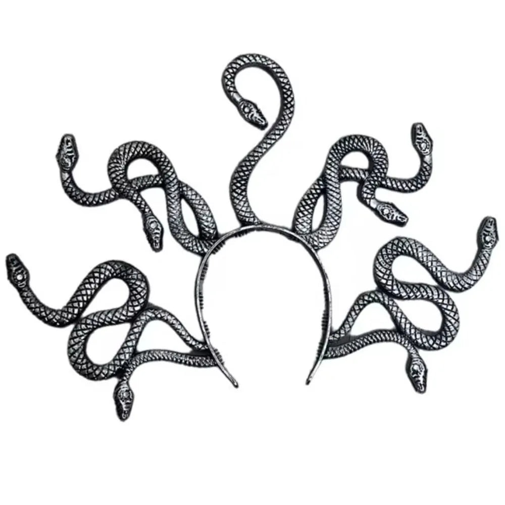 Vibrant Halloween Snake Hair Headband - Greek Mythology Inspired Cosplay Prop for Parties and Performances