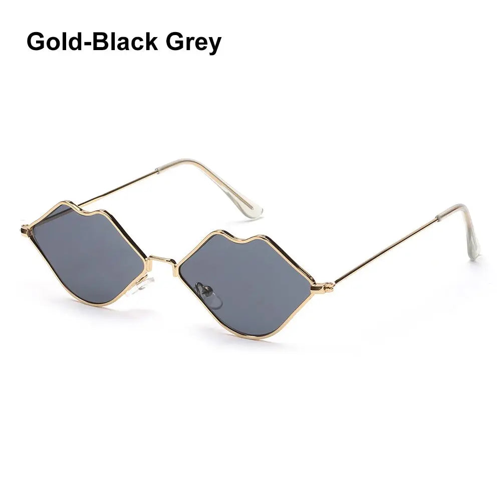 Sexy Lips Shape Sunglasses for Women'S Sunglasses Metal Small Frame Sunglasses Ocean Lens Retro Men and Women Shades Eyewear