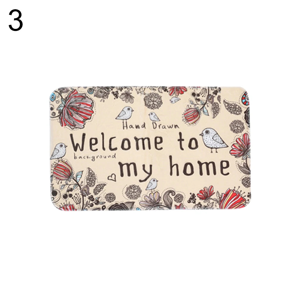 Lovely Cat Tableware Letters Anti-Slip Bathroom Mat Doormats Rug Carpet Mat Home Floor Decor Washable Bathroom Toilet Rugs