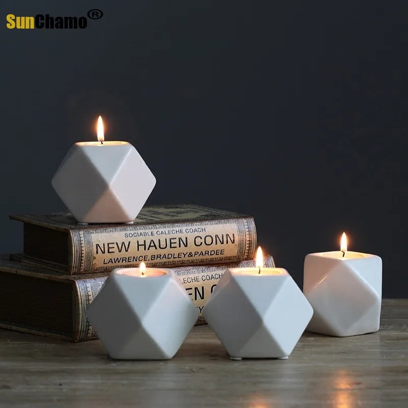 Ceramic Candlestick Candle Holder, Nordic Ornaments, Romantic Gifts, Candlelight Dinner, Wedding, Home Desk Decor, Living Room