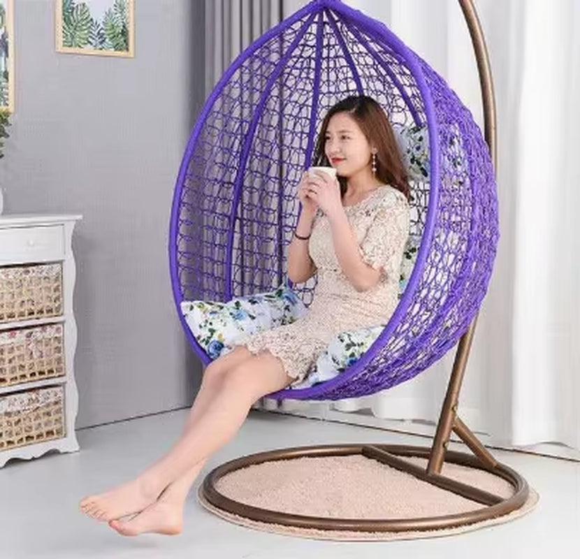 Modern Outdoor Patio Swings Garden and Balcony Wicker Rattan Chair with Metal Stand Double Egg Swing Chair for Indoor Use