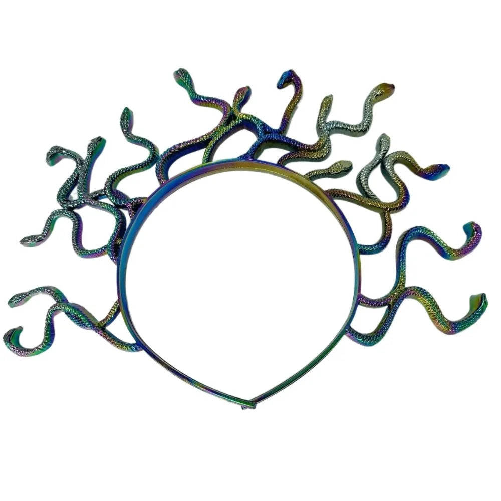 Vibrant Halloween Snake Hair Headband - Greek Mythology Inspired Cosplay Prop for Parties and Performances