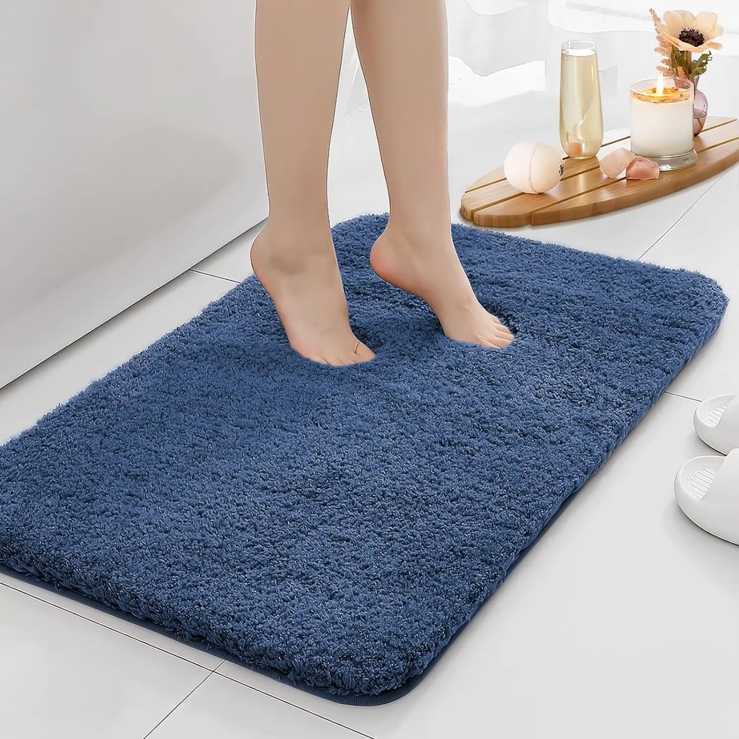 Water Absorbtion anti Slip Bathroom Mat Thickened Bathroom Carpet Long Hair Carpet Machine Washable Durable Toilet Mat