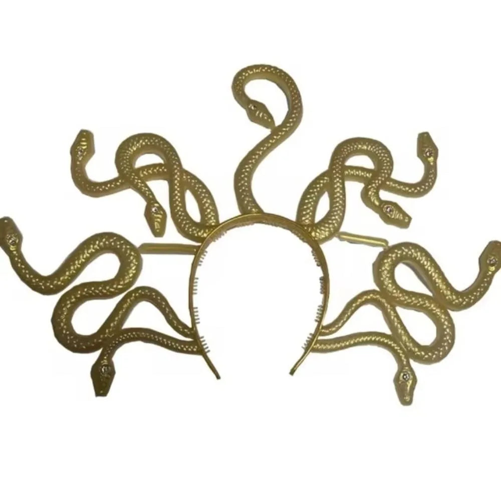 Vibrant Halloween Snake Hair Headband - Greek Mythology Inspired Cosplay Prop for Parties and Performances