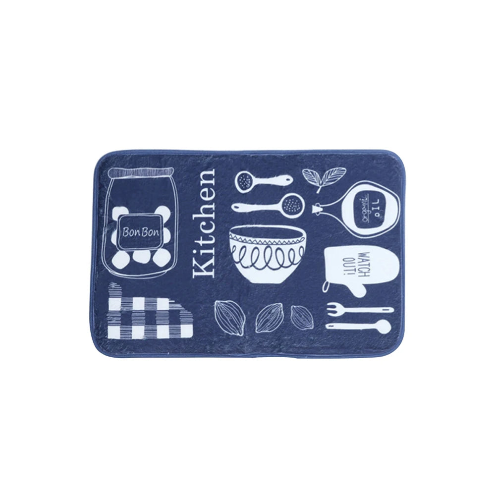 Lovely Cat Tableware Letters Anti-Slip Bathroom Mat Doormats Rug Carpet Mat Home Floor Decor Washable Bathroom Toilet Rugs