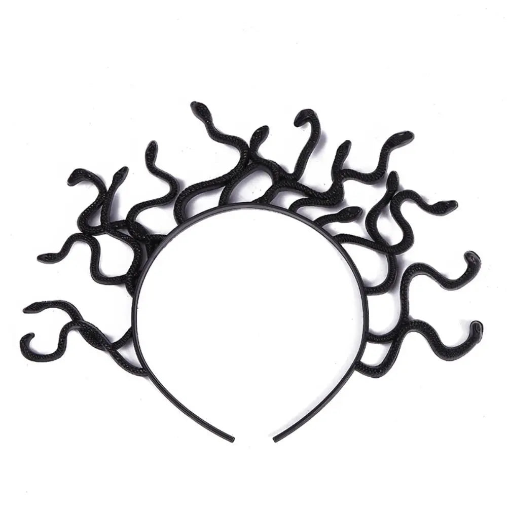 Vibrant Halloween Snake Hair Headband - Greek Mythology Inspired Cosplay Prop for Parties and Performances