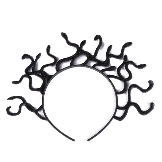 Vibrant Halloween Snake Hair Headband - Greek Mythology Inspired Cosplay Prop for Parties and Performances