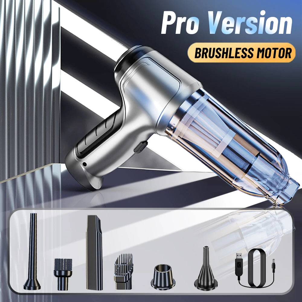 Portable Wireless Car Vacuum Cleaner with 95000PA Strong Suction - Powerful handheld for Automotive and Home Use