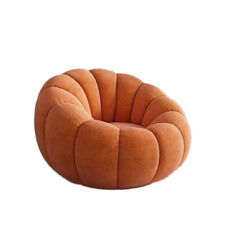 Dishi Modern Japanese Pumpkin Lazy Bean Bag Chair Fabric Cotton Foam Foldable Small Sofa for Living Room Bedroom Balcony Leisure