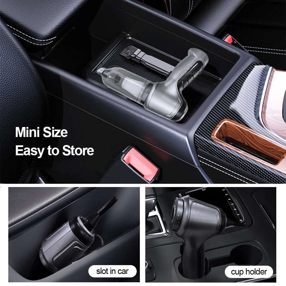 Portable Wireless Car Vacuum Cleaner with 95000PA Strong Suction - Powerful handheld for Automotive and Home Use