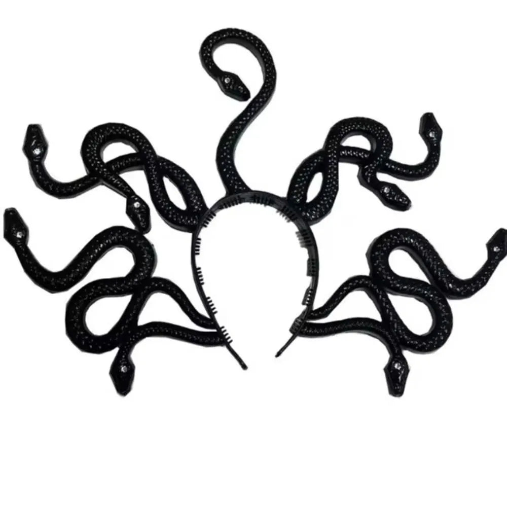 Vibrant Halloween Snake Hair Headband - Greek Mythology Inspired Cosplay Prop for Parties and Performances