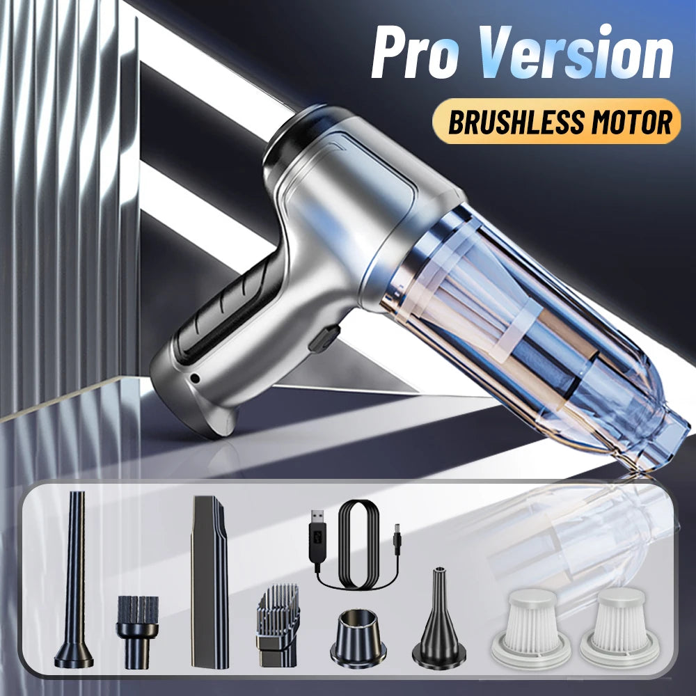 Portable Wireless Car Vacuum Cleaner with 95000PA Strong Suction - Powerful handheld for Automotive and Home Use